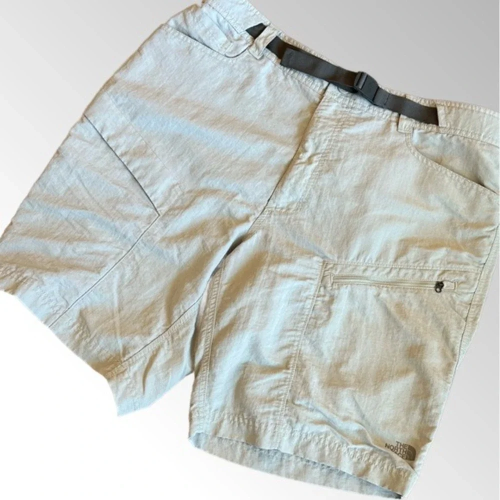 The North Face Hiking Shorts Mens XL Taupe/Gray Integrated Belt Utility Pockets